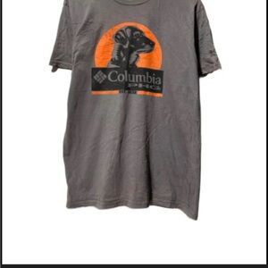Columbia Men's Charcoal and Orange Graphic Tee